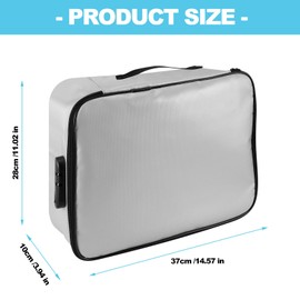 DEECOZY Fireproof Document Box with Lock, Insulated Fireproof Document Bag, 3-Layer Waterproof and Fireproof Document Storage for Passports, Certificates, Legal Files and Valuables,14'' ×11'' ×4''