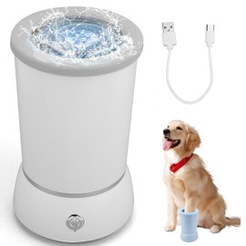 Dog Washer, Rechargeable Automatic Dog Cleaner, Portable Pet Cleaner Pet Grooming Supplies for Big Dogs Cats (White)