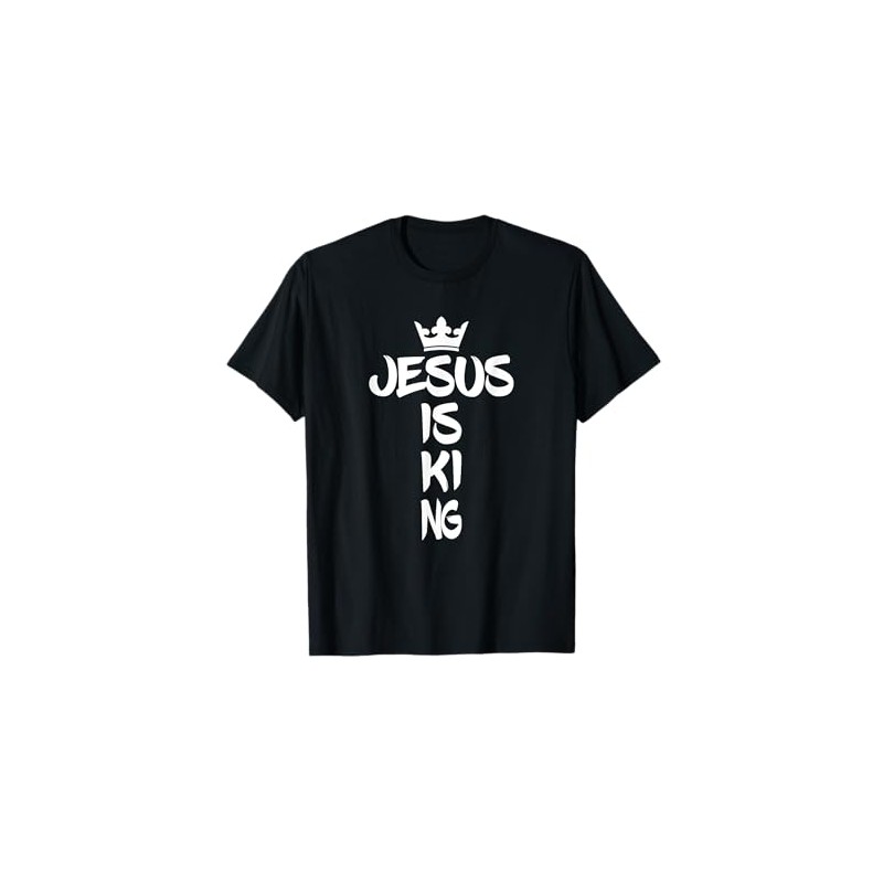 Gesù is King Croce e corona Gesù è re Maglietta