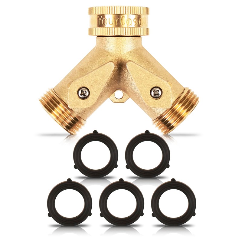 YourCasa Water Distributor Y Splitter 3/4 Inch Brass - Water