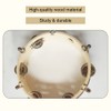 8 Inch Tambourine Handbell Hand Drum with Double Row Jingles