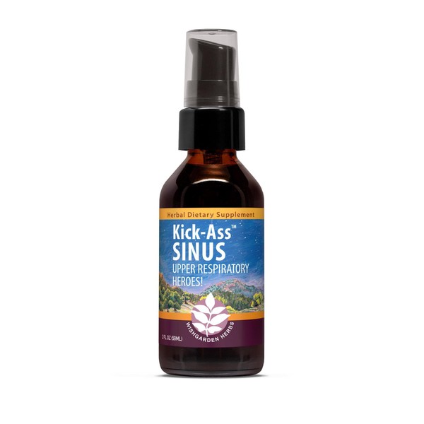 WishGarden Herbs Kick-Ass Sinus - Herbal Sinus Relief, Sinus Congestion Relief and Sinus Pressure Relief for Adults, Natural Sinus Relief and Sinus Decongestant, All Season Sinus Support, 2oz