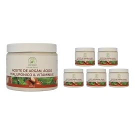Productos Mart Mexico Crema Facial Argán, Á.hialurónico Y Vitamina E (400g) 6pack