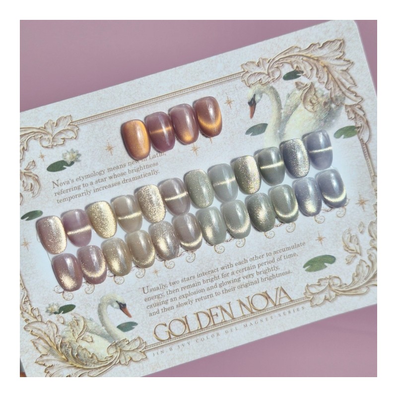 [FW season highly recommended] Champagne gold magnetic gel handmade nail