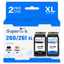 USUPERINK 260XL 261XL Remanufactured Ink Cartridge Combo Pack Compatible for Canon PG-260XL CL-261XL for Pixma TS5320 TS6420 TS6420a TR7020 TR7022 TR7022a (Black 1 Pack, Tri-Color, 1 Pack)