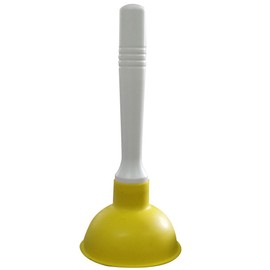 NewFerU Drain Plunger, Small Hand Force Plumber Helper, Little 4 inch Cup Clog Remover, Tiny Rubber Unclogger in 9" Short Handle for Kitchen Sink, Bathroom Toilet, Shower Bath Tub (Yellow)