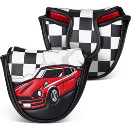 Craftsman Golf Racing Car Las Vegas Strong Magnetic Closure White Heel Shaft Mallet Putter Headcover For Scotty Cameron Odyssey