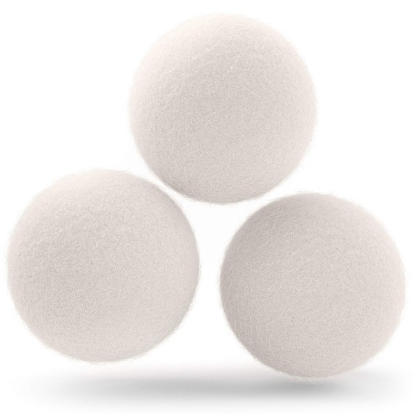Cosy House Collection Wool Dryer Balls - Natural Fabric Softener Reusable - Reduce Wrinkles, Lint & Drying Times - Makes Laundry Snuggle Soft (3 Pack) Set