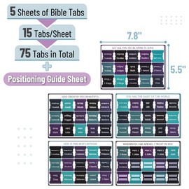 Mr. Pen- Bible Tabs, 75 pcs, Celestial Symphony, Silver Foil Embossed Lettering Laminated Bible Tabs for Women and Men, Large Print Bible Index Tabs