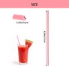 Plastic Heart Shaped Straws, Pink, 8.26in, 50Pack