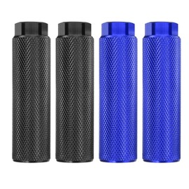 sourcing map 2 Pairs Bike Pegs Aluminum Alloy Rear Stunt Pegs Anti-Skid Back Seat Stands Fit 3/8" Axles for Mountain Bike, Black & Blue