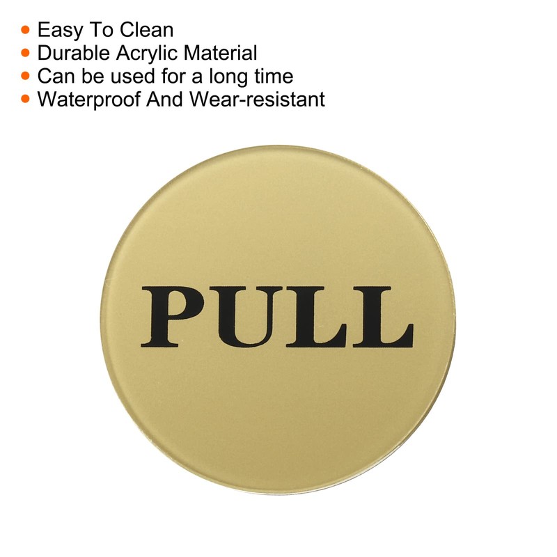 PATIKIL Push Pull Door Sign, 2 Pack Self-Adhesive Round Acrylic