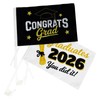 2PCS Graduation Car Flag Decorations - Class of 2026 Congrats