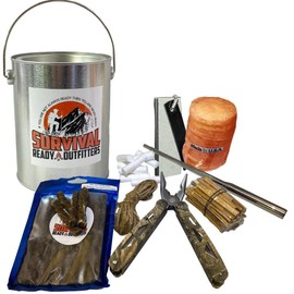 Survival Ready Outfitters Fire Starting Pail Emergency Survival Kit Discs Wicks