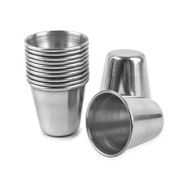 AUEAR, 12 Pack 1 Ounce Stainless Steel Shot Cups Metal Shot Glasses Drinkgng Vessel Tumbler Barware for Home Bar Party Restaurant