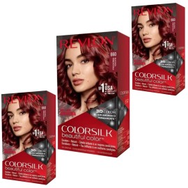 Revlon 3 PACK - REVLON COLORSILK 660  TINTE PARA CABELLO COLOR ROJO CEREZA
