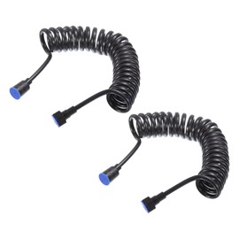 QUARKZMAN Pack of 2 Spring Flexible Shower Hose 3 m Flexible Telescopic Shower Hose with Copper Zinc Interface Nut for Toilet Tap Bathroom Spiral Flexible Black