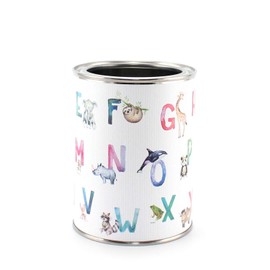 Pen Cup Animal ABC Watercolour Including 12 Triangular Colouring Pencils, Children's Pen Holder, Pen Holder, Desk Organiser, Letters Alphabet