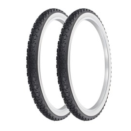 WESTWIND Pair of Bicycle TIRE 24" X 2.125" Black/White (2) Tires KNOBBY Tread P-1075A 24" Bicycle