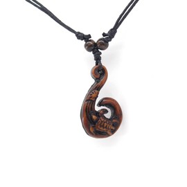 Scddboy Hawaiian Maori Fish Hook Pendant Necklace,Maui Beach Sufer Tribal Necklace
