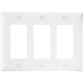 PASS & SEYMOUR TP263WCC12 WHT 3G Nyl Wall Plate, White
