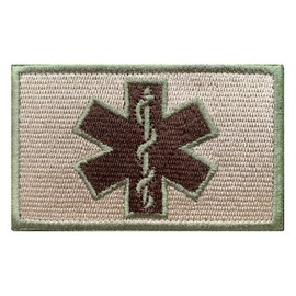 Antrix 4 Pieces EMT Star of Life Medical Medic Cross Military Patch Hook & Loop Tactical Emblem Badge Patches - 3.15"x2"