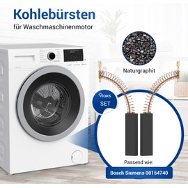 VIOKS 2 x Motor Carbon Brushes for Washing Machine Replacement for 00154740 Motor Carbon Bosch 4.8 mm AMP/Carbon for Electric Motor Tumble Dryer Siemens