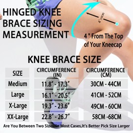 ANDMR Knee Brace with Removable Dual Side Hinged Stabilizers & Patella Gel Pads, Meniscus Tear Knee Pain ACL MCL Injury Recovery Adjustable Knee Support for Men and Women (Medium (11.8"-17.3"))