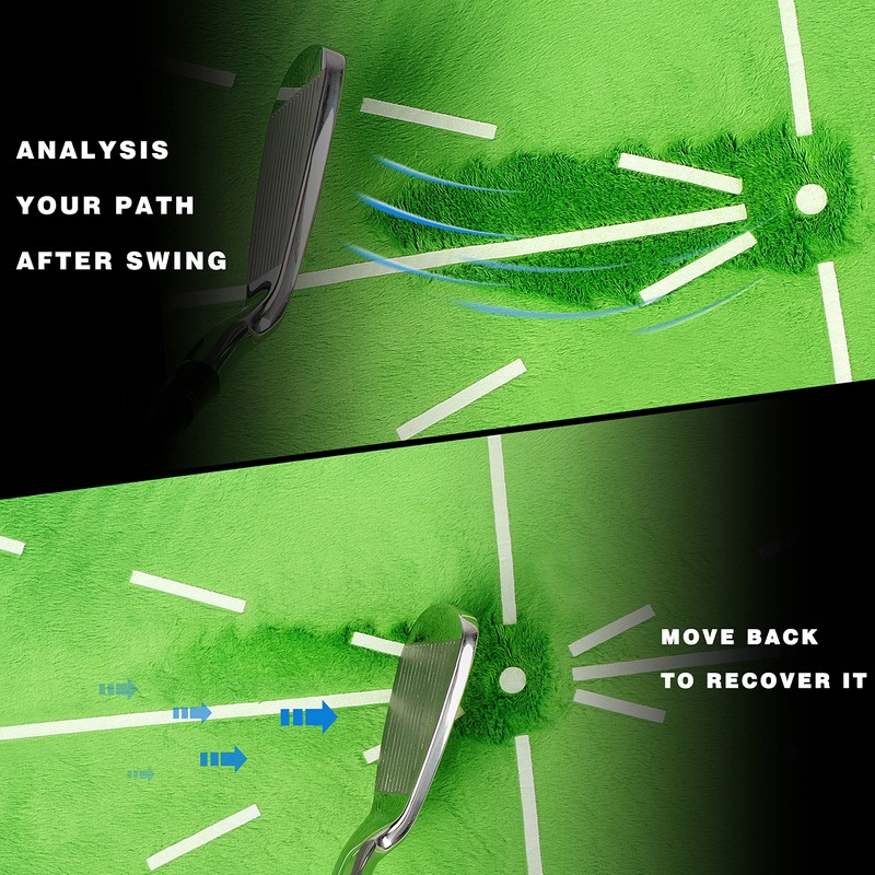 CHAMPKEY Heavy-Duty Golf Hitting Mat - Swing Path Feedback Golf