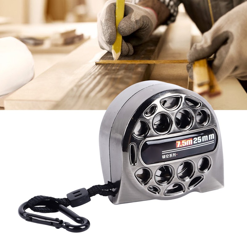 7.5M Nickel Plated Tape Measure Waterproof Rust Resistant Portable Hollow