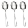 3 PCS Large Serving Spoons Stainless Steel Serving Utensils (Silver)