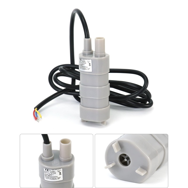 QWORK 12V Submersible Water Pump, 2 Pack 6-15V DC Mini