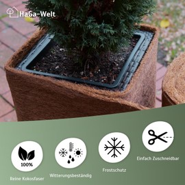 HaGa® Coconut Mat 0.5 m Width with 1200 g/m² - Sprayed with Natural Latex on Both Sides - Winter Protection and Cold Protection for Plants - Natural Product 100% Biodegradable (Sold by the Metre)