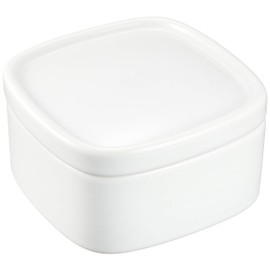 Hakusan Pottery Conte Square White Mat, Approx. 3.9 x 3.9 x 2.3 inches (10 x 10 x 5.8 cm), Hasami Ware