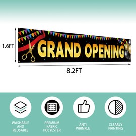 Large Grand Opening Banner for Fence Grand Opening Porch Sign Banner Now Open Signs New Store Restaurant Grocery Cafes Shop Advertising Decorations and Supplies for Business