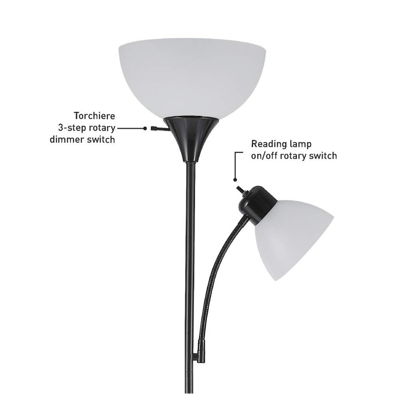 Globe Electric 67135 Delilah Floor Lamp, Black