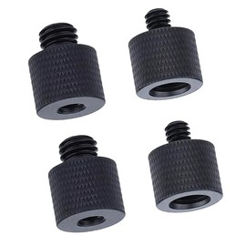 Camera Screw Converter Adapter, 3/8" Male to 1/4" Female 1/4" Male to 3/8" Female Conversion Screw Adapter, Aluminum Alloy, Lightweight Design, Shooting Auxiliary Tool, Securely Fixed for Microphone/Tripod/Head Board, Set of 2, Black