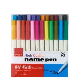 (Cellar-Aid) 24 Color Name Pens. For use on various surfaces such as metal, glass, and rubber. / (셀러에이드)칼라 네임펜 24색 금속 유리 고무등 다양한 곳에 사용