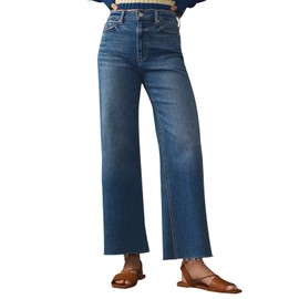 KUNMI 2024 Women Jeans for Wide Leg Baggy High Waist Boyfriends Straight Leg Stretchy Denim Pants Trendy Fall Blue