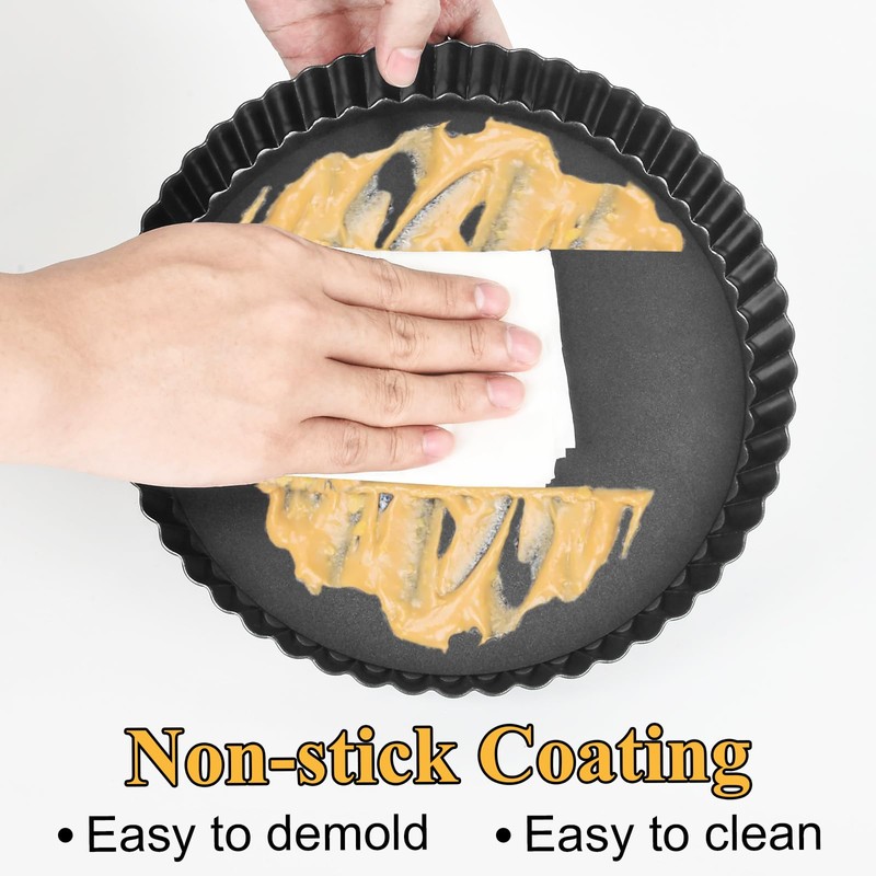 SEGNAYEN Tart Tin, 24cm Quiche Pan with Loose Base, Non-Stick