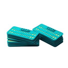 Easyinsmile Dental Orthodontic Bracket Trays Holder with 4 Mixing Holes Ortho Supply Disposable 25 Pcs (Green)