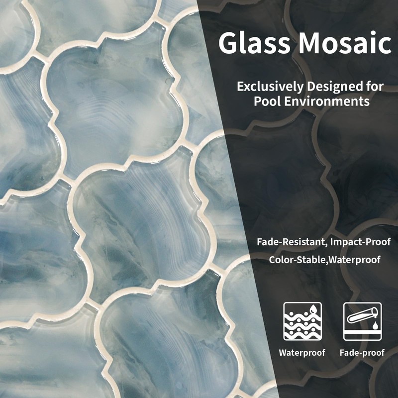 5 Sheets Arabesque Porcelain Tile for Kitchen Backsplash