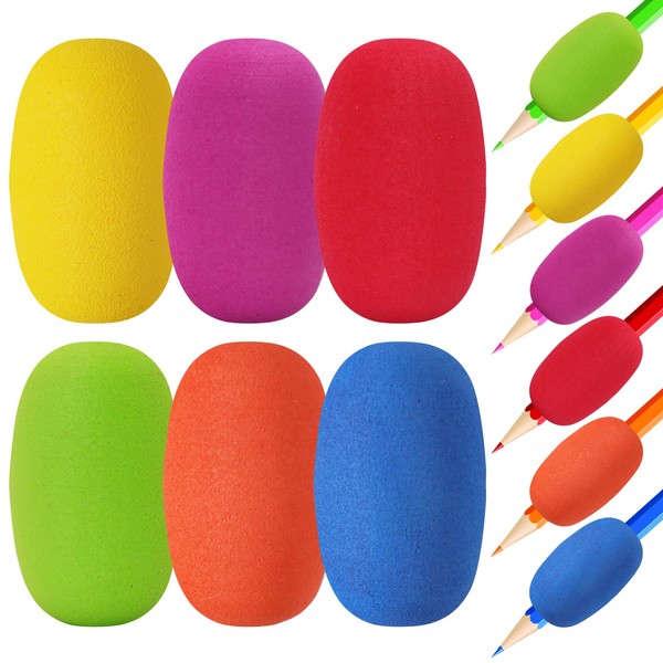 6 Pcs Foam Pen Grips Egg Pencil Pen Grip Color
