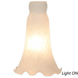 Bieye Lily Flower Blown Glass Lampshade (White, Large I.D. 1.26" x O.D. 1.5")