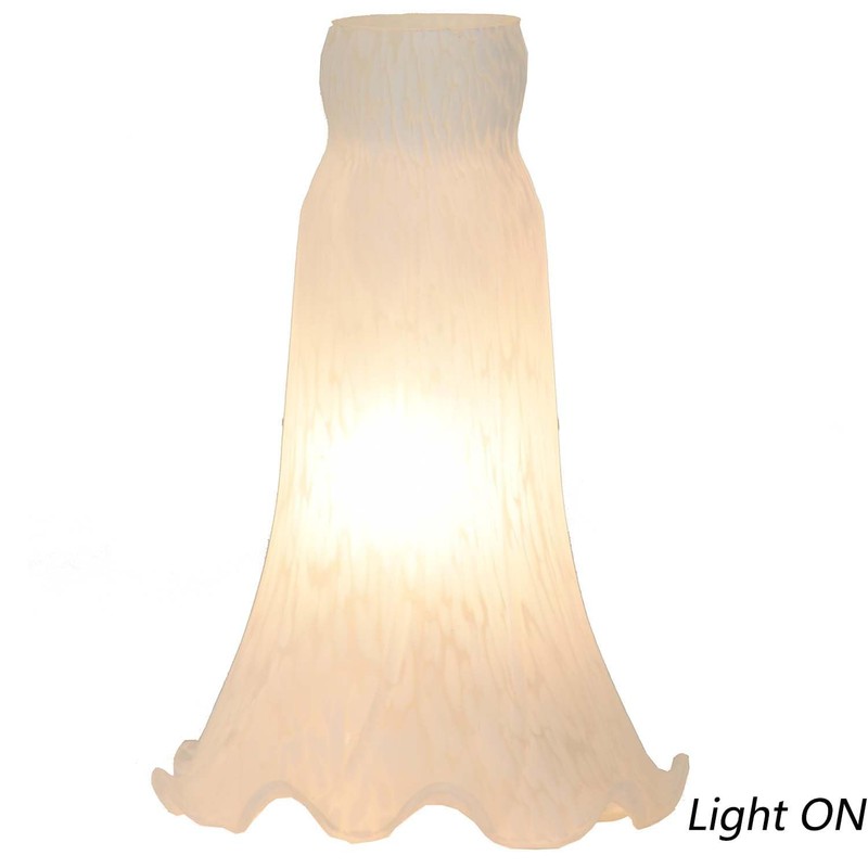 Bieye Lily Flower Blown Glass Lampshade (White, Large I.D. 1.26"