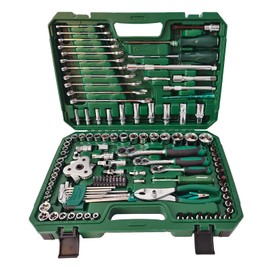 Dawot 124pcs Socket and Drive Tool Set, Mechanics Tools Kit Sockets Set with Plastic Toolbox