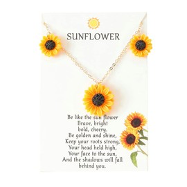 Xiyantiji Inspirational Gifts Sunflower Pendant Necklaces for Women Gold Chain Necklace Sunflower Choker for Women Birthday Christmas Gifts