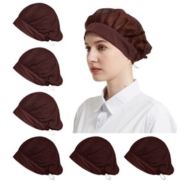 Cityelf Gorro de Chef Ajustable para Cocina, Red de Malla para el Pelo, Reutilizable, Negro con Borde, Talla Única