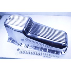 RSRpeed Aluminum Polished Finned Oil Pan Passenger Side 1PC RM 1986-02 SBC Chevy 350 V8