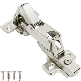 TOUCH Cabinet Hinges (1 Pair, 2 PCS) Frameless 165 Degree 3/8" Inch Half Overlay Clip-on Soft Close Lazy Susan Corner Kitchen Cabinet Cupboard Folding Door Hinges 3-Way Adjustable with Screws
